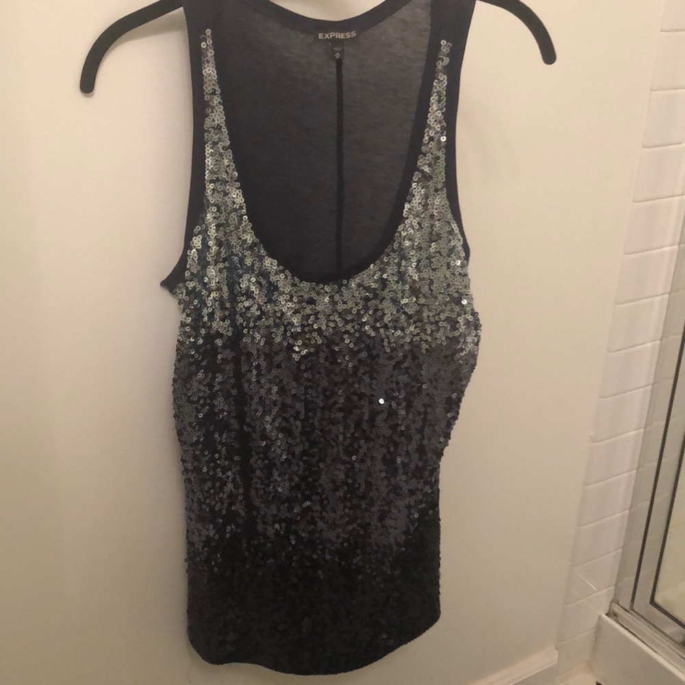 Ombre glitter tank top